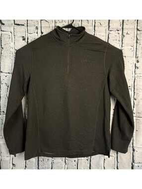 Orvis Pullover 1/4 Zip Pullover Mens Medium Brown Lightweight Tagless Mock Neck